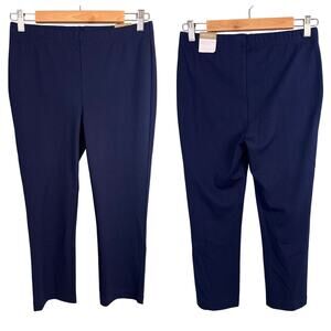 NWT Chico's Women S Fabulously Slimming Ponte Knit Capri Tummy Control Navy Pant